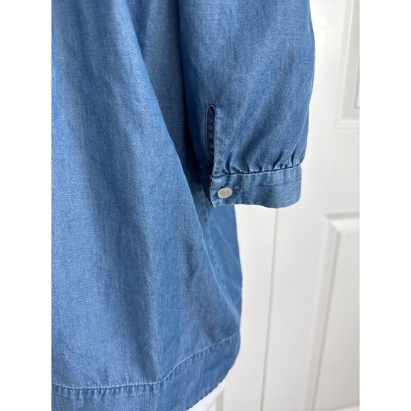 Kate Spade Broom Street Off-the-Shoulder Denim Top Blouse size XS Chambray - Picture 4 of 6